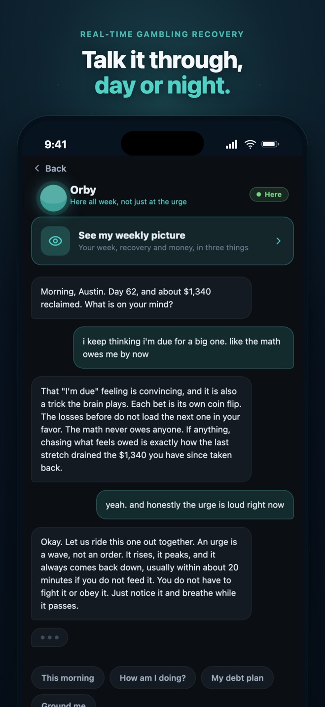 Talking through an urge with Orby, the recovery companion