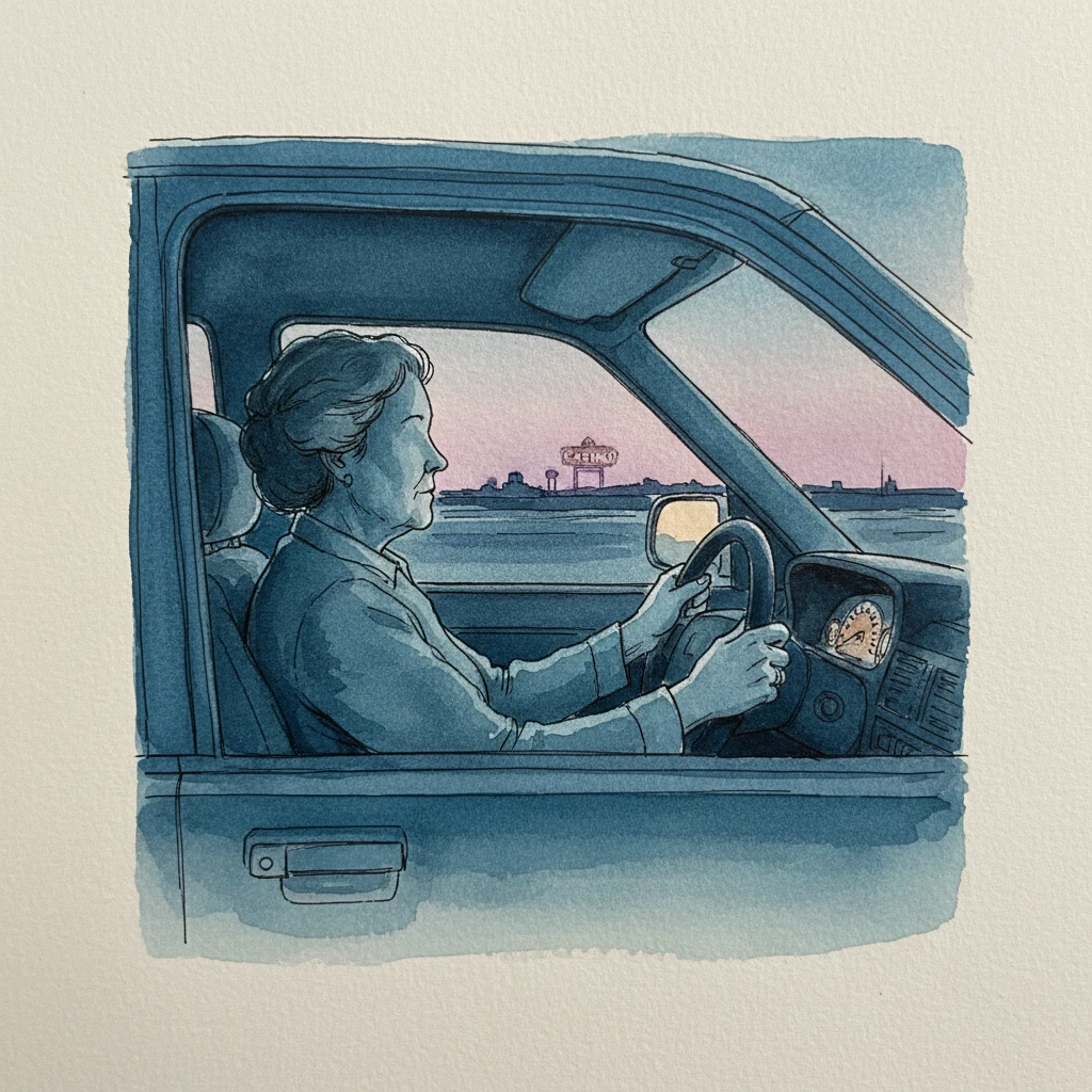 Watercolor illustration capturing Linda M.'s recovery moment