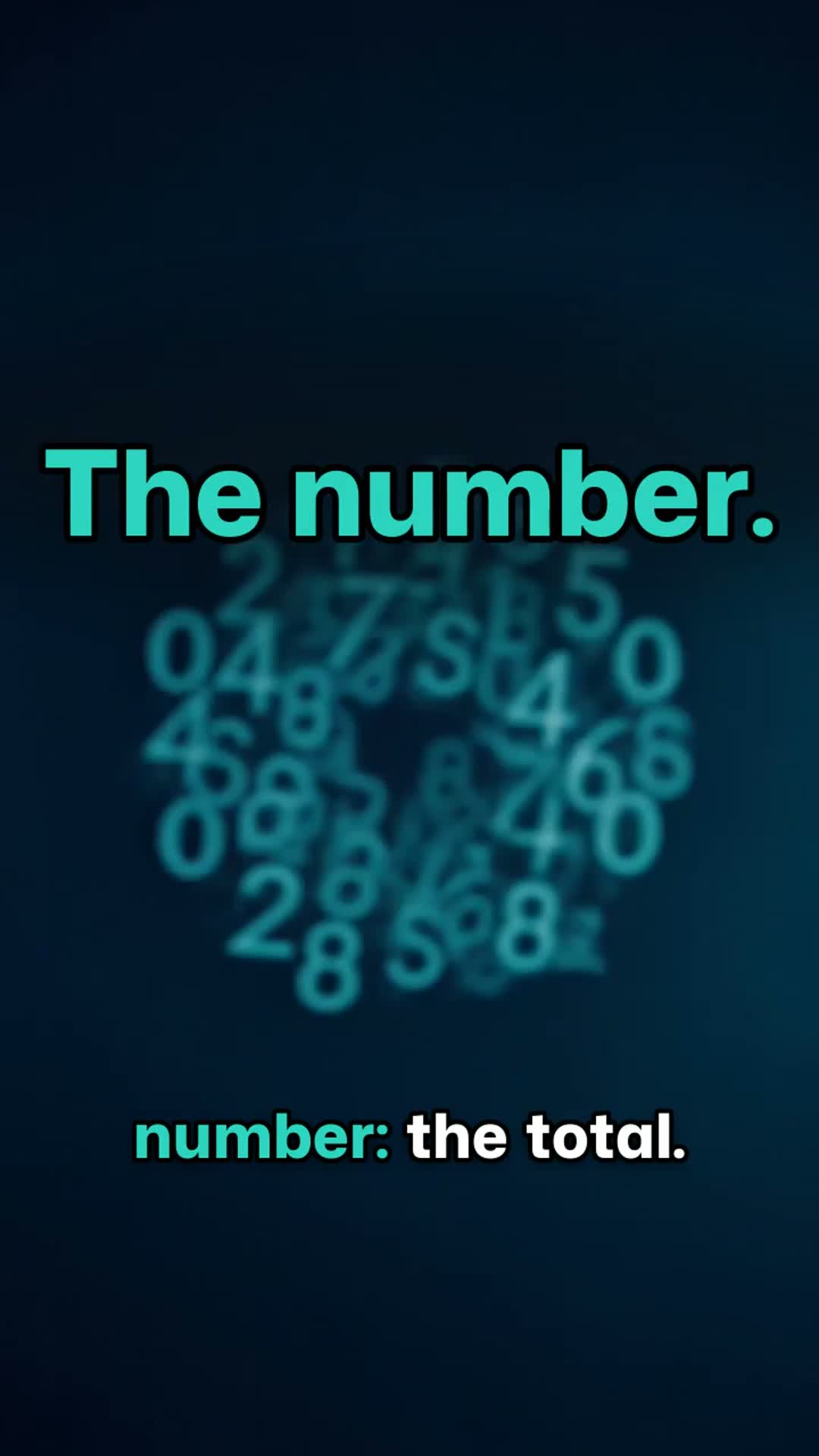 The number poster